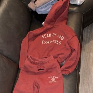 Fear of God Kids Matching Set in Red